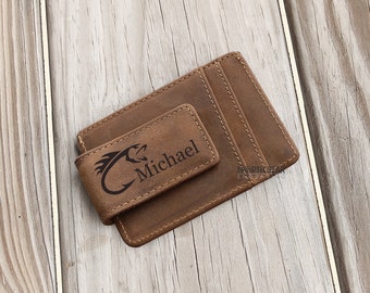 Leather Money Clip, Mens Personalized, Money Clip Wallet, Husband gift, Personalized Wallet, Brother gift, Mens Wallet, Anniversary gift
