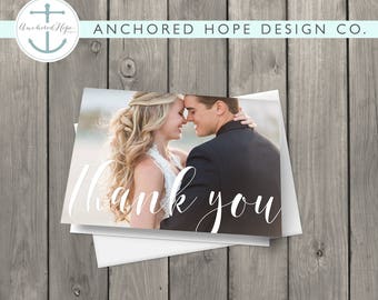 Wedding Thank You Card | 5"x7" Folded Card | Photo Thank You
