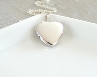 Heart Locket Necklace in Sterling silver Heart Locket Pendant Necklace Silver Heart Locket Little Heart Locket Necklace Personalized Jewelry