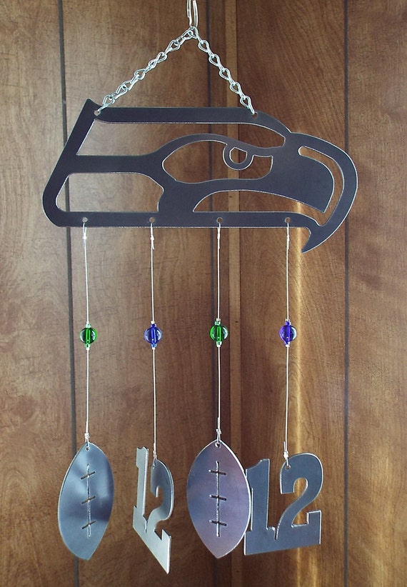 Seattle Seahawks Wind Chime Handmade Outdoor by DJLDesigns05