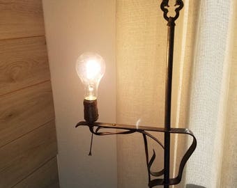 Vintage Floor Lamp hammered style base