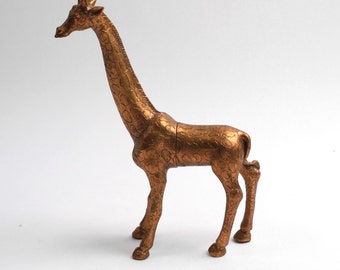 Giraffe Jewelry Holder in Antique Gold - Jewelry Tree Organizer - Bracelet Holder - Jewelry Stand - Animal Statue - Faux Taxidermy