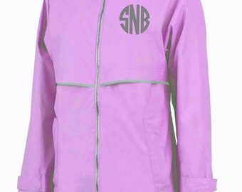 CLOSEOUT! Monogram Rain Jacket - Light Pink - Left Chest Monogram - Light Pink Rain Jacket - Rain Jacket - Monogram Rain Jacket - Rain Coat