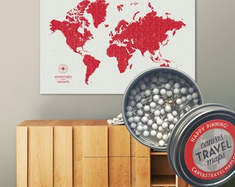 World Map, Travel Map, Push Pin World Map, Push pin Travel Maps, World Map Push Pin, Vintage, Antique, World Map Wall Art, World Map poster