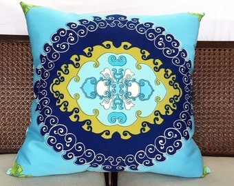 Turquoise Sunbrella Outdoor Pillow