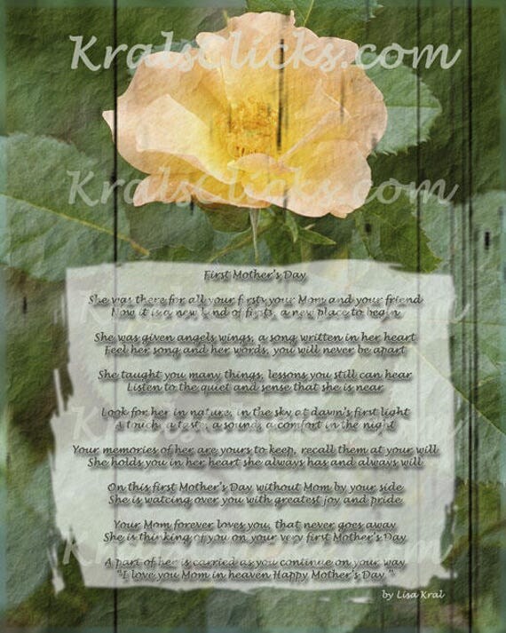 Items similar to First Mothers Day Without Mom High 