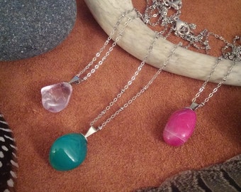 Colored Agate // Geode Necklace // Agate Necklace // Boho Chic // Stone Necklace // Hippie Necklace // Bohemian // Spiritual // Gyspy