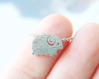tiny silver sheep necklace, sheep necklace, dainty, everyday necklace, birthday, wedding, bridesmaid gifts, necklaces for women, gift ideas