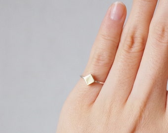 sterling ring silver minimalist modern triangle mountain hammered geometric everyday rings band gift jewelry