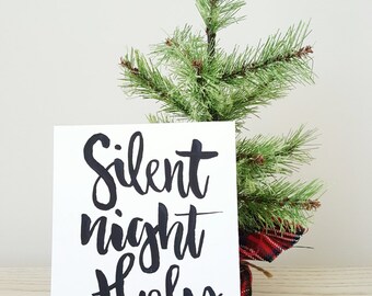 5x7 Silent Night Holy Night watercolor painting