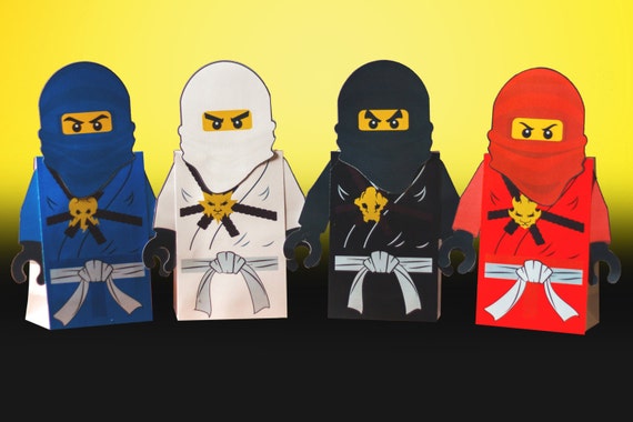 Ninja; Ninja Party; Ninja Birthday; Ninja Party; Ninja Birthday; Birthday; Ninja Birthday Party Gift Bags Fully Assembled Print, Cut & Ship Il_570xn