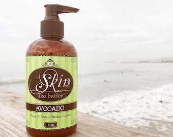 Vegan Body Lotion // AVOCADO // Thick like body butter // Available in an 8 oz bottle or jar // non-greasy // great gift