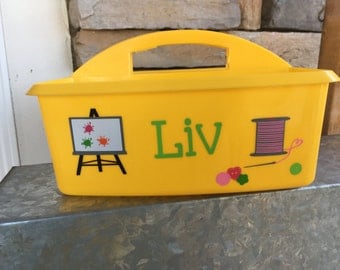 Personalized Craft Caddy; Arts and Crafts Caddy