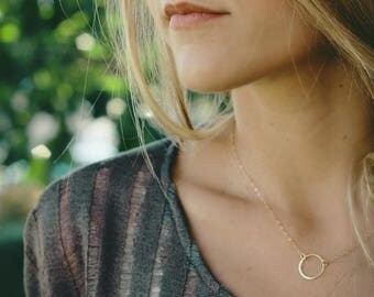 eternity necklace, eternity necklace gold, gold circle necklace, gold necklace, silver circle