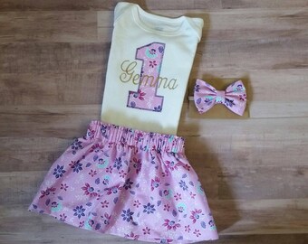 First birthday onesie, Girl first birthday outfit, floral birthday,