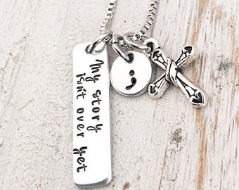 Semicolon Necklace - Suicide Awareness Necklace - The Semicolon Project - Semicolon Project Necklace - Mental Health Awareness Necklace