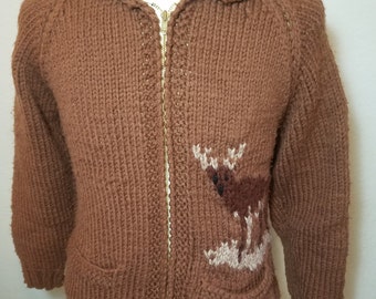 FREE SHIPPING 1950 Cowichan Cardigan