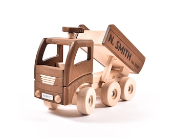Children Gift, Child's Toy Truck, Personalised Wooden Toy, Christening Toy Gift, Christmas Toy,
