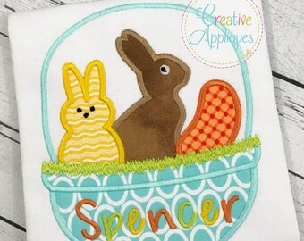Easter Basket Candy Applique Machine Embroidery Design 4 Sizes