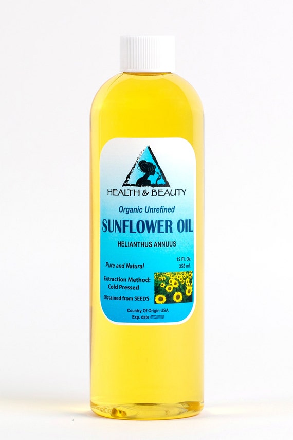 12 oz SUNFLOWER OIL UNREFINED Organic Carrier Cold Pressed