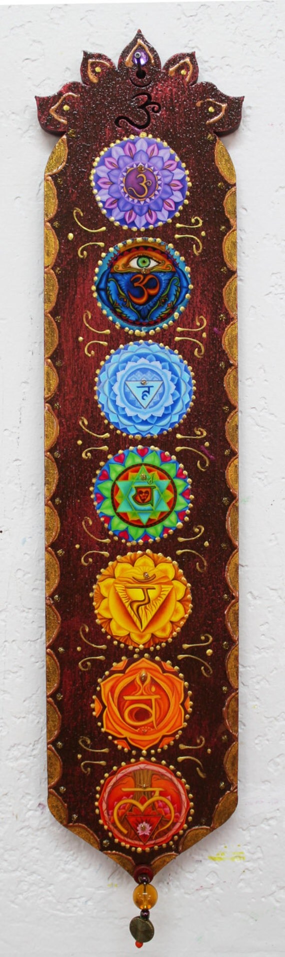 Chakra Wall Hanging meditation artzen plaque by LoriFelixArtwork