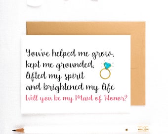 Sister Maid of Honor Card, Be My MOH, Be My Maid of Honor, Bridesmaid Proposal Card, Maid of Honor Proposal, Sister MOH Cards
