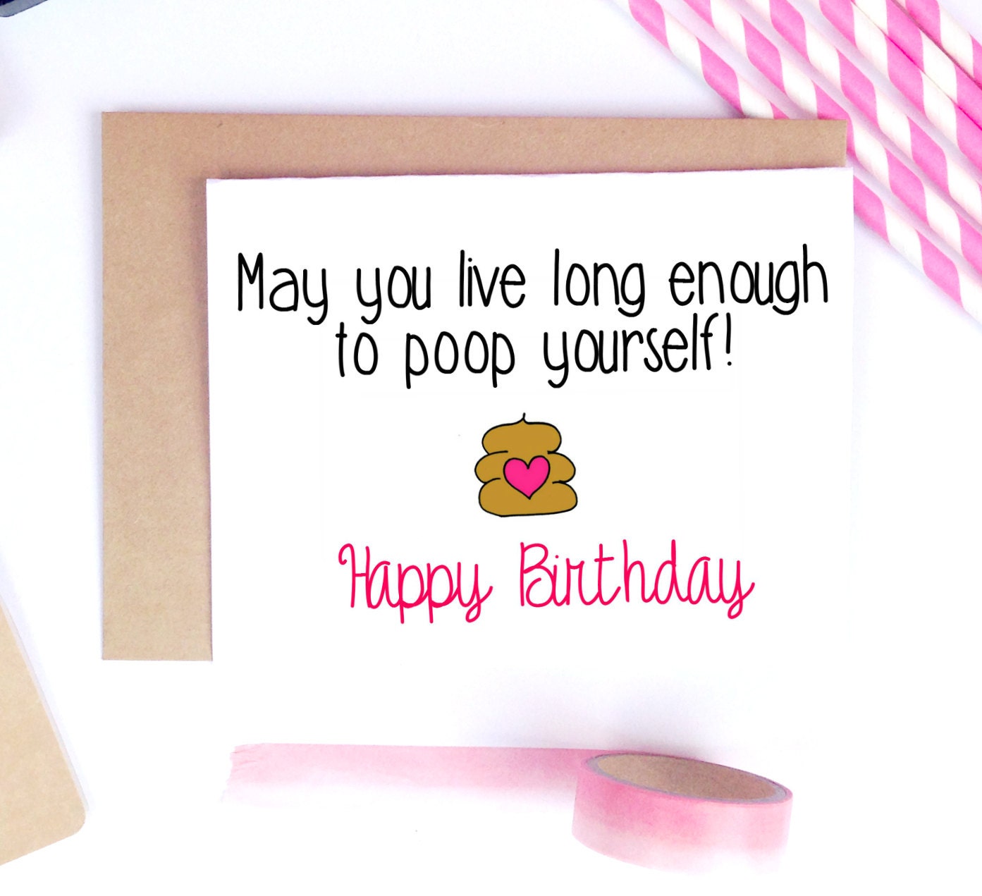 Funny Birthday Card Poop Emoji Cute