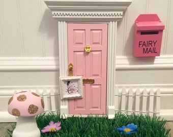 Enchanted Pink Fairy Door with glitter