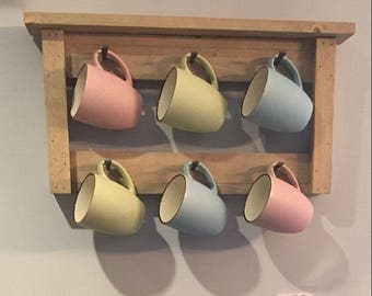 Coffee Mug Rack - Coffee Mug Holder - Coffee Cup Holder - Kitchen Wall Decor - Cup Rack - Home Decor - Cup Holder - Coffee Cup Storage