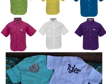 TODDLER Fishing Shirt/ Monogrammed --Sizes 12 MONTHS- 2/3 - 4/5 --NEW !!!!!