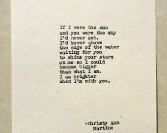 Husband Gift - Anniversary Gifts for Men - Love Poem Typed by Poet - Cotton Anniversary Gift for Him