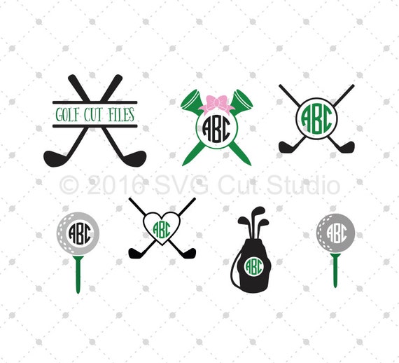 Download Golf SVG Cut Files, Golf Monogram Frame SVG Cut Files for ...