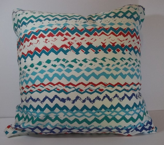 Multi colored throw pillow cover 18 x 18 decorative pillow