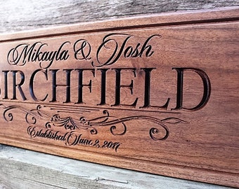 Personalized wedding gift for the couple-bride and groom gift-custom wedding gift sign-ENGRAVED wedding memento-save the date prop-sign-wood
