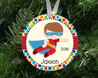 superhero personalized ornament