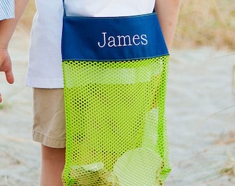 Beach Bag for Kids, Personalized Tote Bag for summer camp, Monogrammed Gifts for kids, Gifts for Boy or Girl Green Pink Camo Mesh Tote Bag