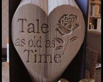 Tale as old as time cut and fold combination book folding pattern 499 pages Beauty and the Beast