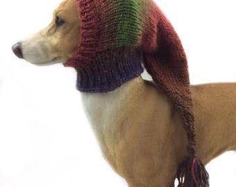 Small Whippet Snood dog hat Italian greyhound clothing Lurcher small dog hat Lurcher snood greyhound puppy dog clothes galgo hat