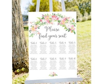seating chart, Pink seating chart, Wedding seating chart, printable seating chart, wedding seating charts, engagement seating chart