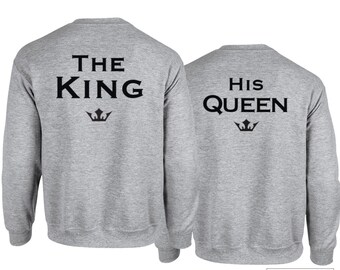 Couple Sweatshirts / King and Queen / His and Her Shirts / Groom Shirt / Bride Shirt / Wedding Gift Ideas / 426