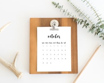 2017 Monthly Wall Calendar Printable, Minimalist Calendar Printable, Wall Calendar 2017, Printable 2017 Calendar