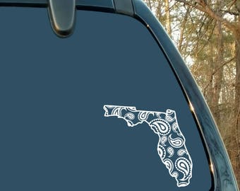 State Decal, Florida Decal, Mandala, Paisley, Car Decal, Laptop Sticker, Cup Decal, Mug, Truck, Woman Gift, Vinyl