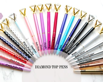Gold, Rose Gold DIAMOND TOP Pen, swarovski like pen Wedding Diamond Pen, Planner Sparkle Crystal Gem Pen School Office Planner Supplies Desk