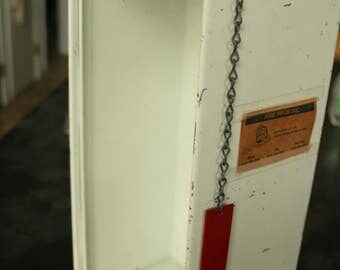 Metal Fire Extinguisher Cabinet, Metal Cabinet, Industrial Decor, Metal Storage Box, White, Storage , Rusty, Primitive
