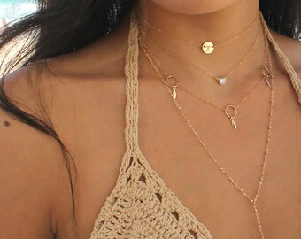CHOKER necklace, Gold initial disc necklace, 14K Gold Filled layering necklace, custom stamped personalized circle, dainty letter monogram