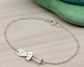 Sterling Silver Cat Bracelet - Cat Jewellery - Cat Lover Gift - Silver Bracelet
