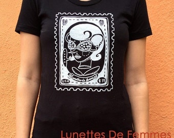 SALE - Women's Screen Printed Tees - Available in 2 Designs - Black