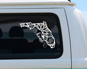 Florida State Mandala Decal - Car Sticker - Mandala Decal - Florida Decal - Florida Sticker - State Car Decal