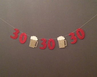 Birthday Banner, 21st Birthday Beer Decorations, 30th Birthday Decorations, Happy Birthday Banner, Cheers & Beers, Happy Birthday Banner