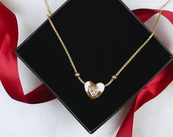 The "Adeline": 14K Gold Heart Pendant Necklace